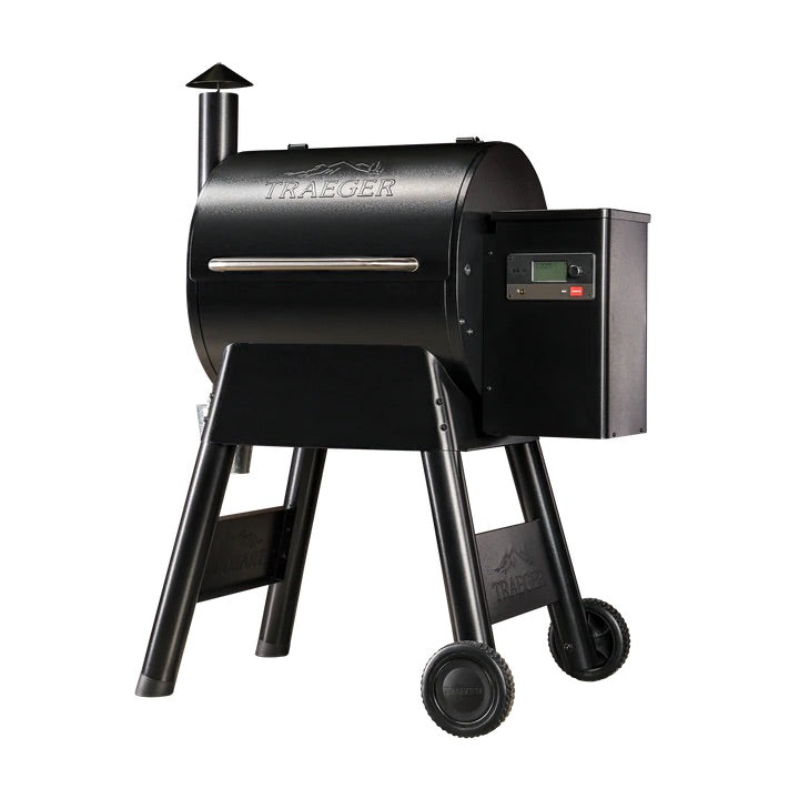 Traegar Pro 575 pellet grill, angled view