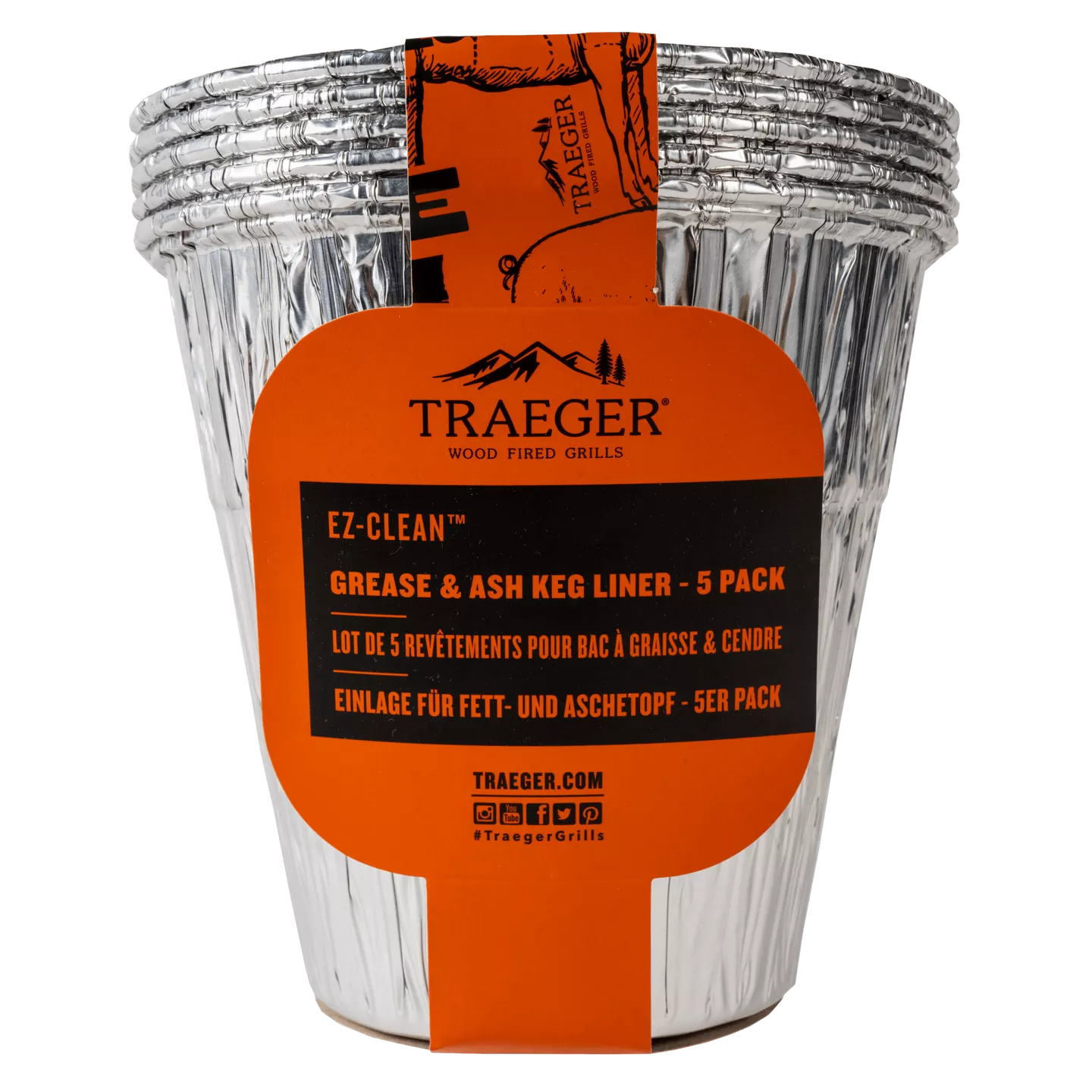 EZ-Clean Grease & Ash Keg Liner - 5 Pack